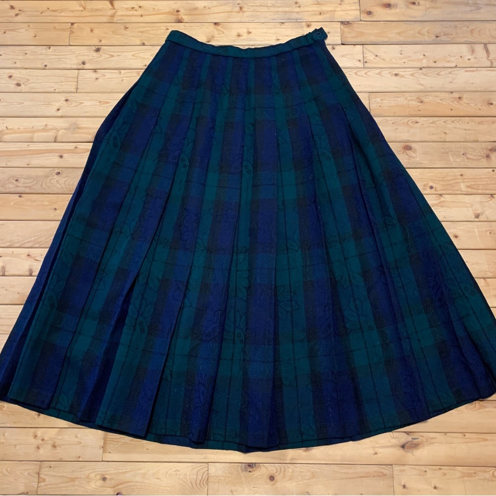 Wool Pendleton Midi Skirt